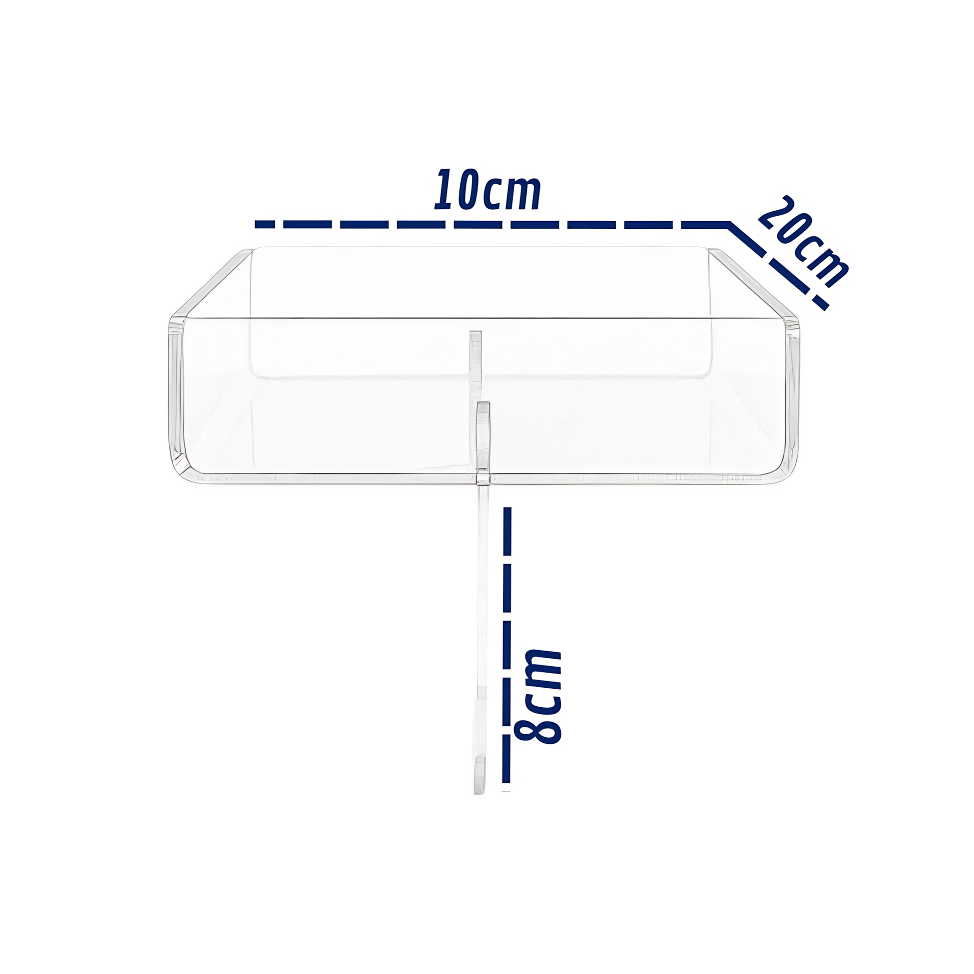 Bandeja de Sofá Acrílica P 10x20cm – Compacta, Elegante e Funcional