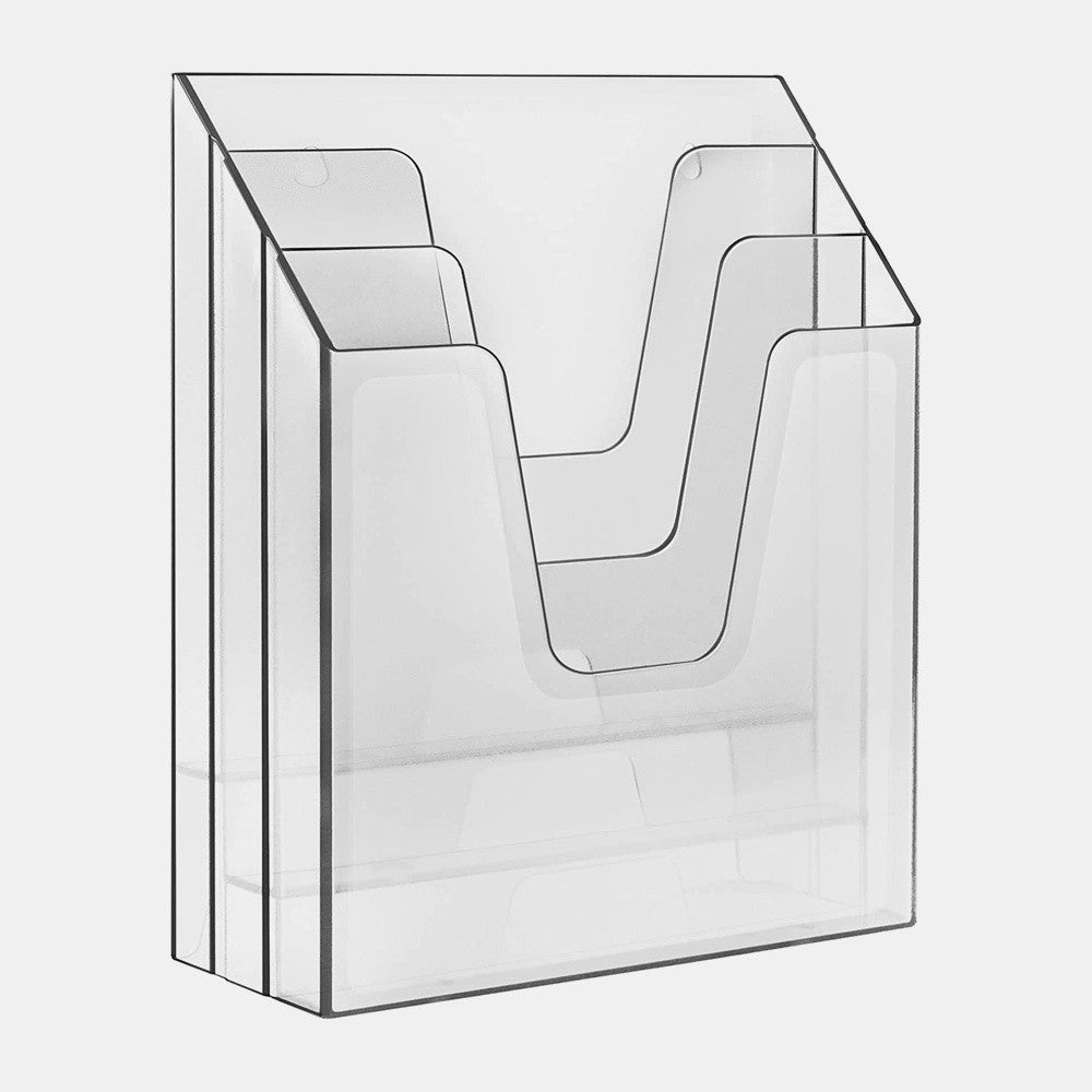 Prontuario A4 Parede Mesa 3 Divisorias Cristal Acrilico