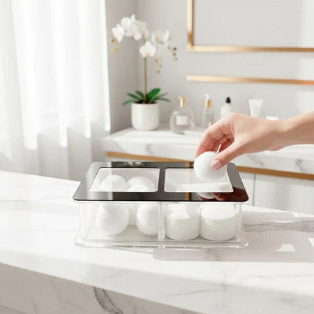 Guarda Algodão Gaze Porta Mantimentos Caixa Acrílico Estojo