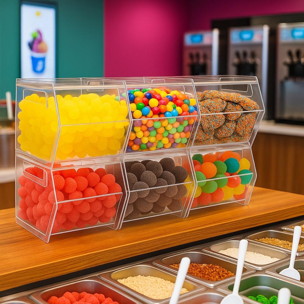 Baleiro 6 Pçs Doces Balas Display Balcão Bancada Expositor