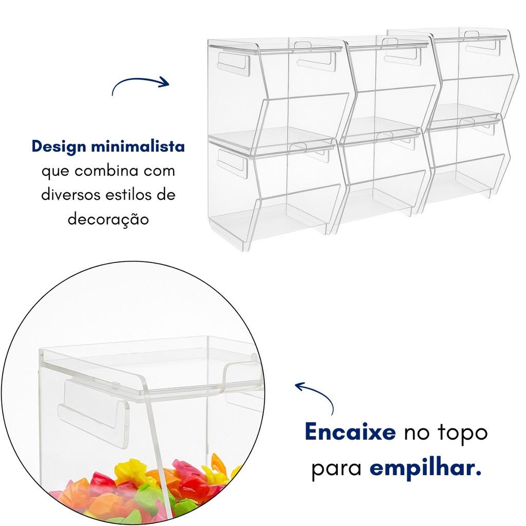 Baleiro 6 Pçs Doces Balas Display Balcão Bancada Expositor