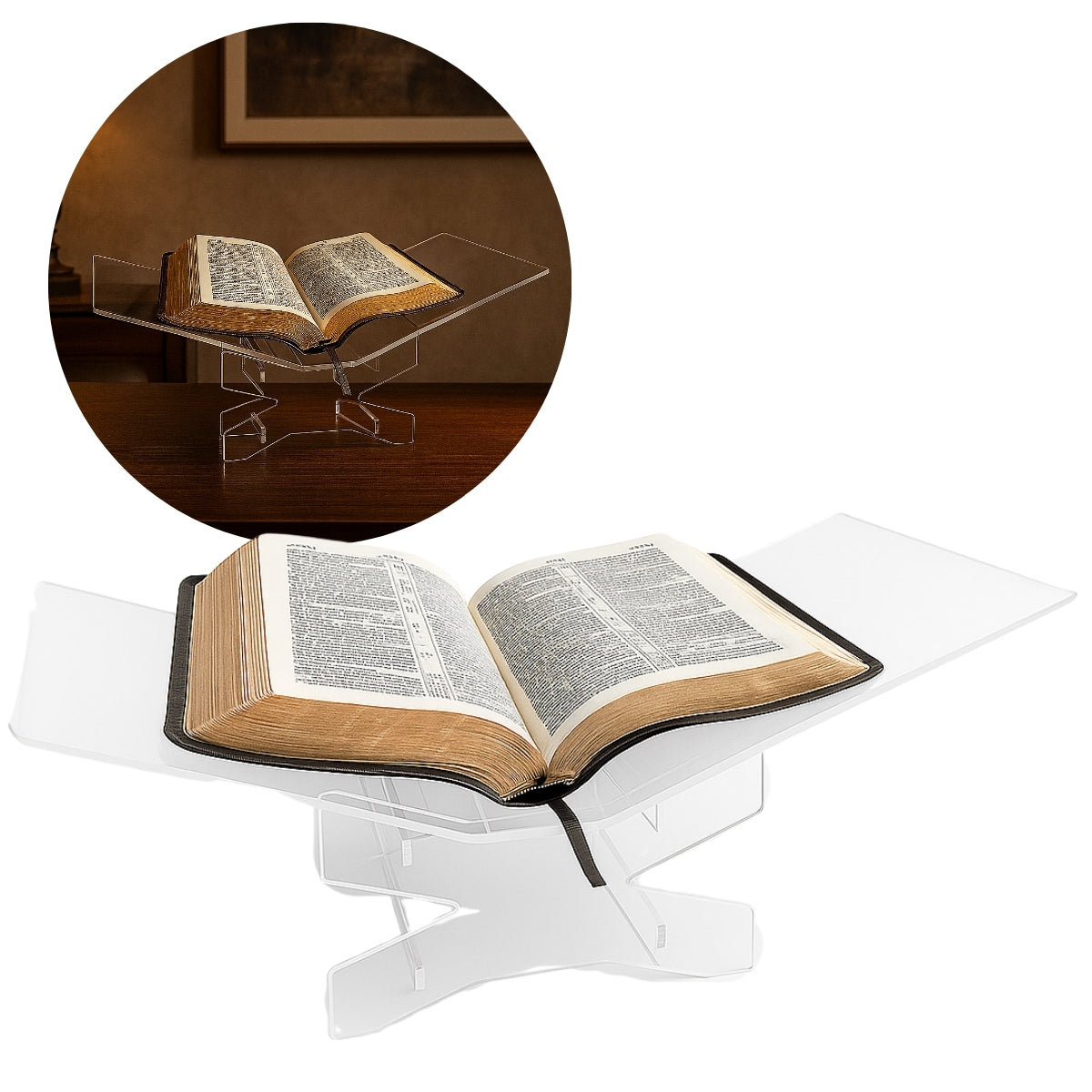 Suporte Acrílico Premium para Bíblia Grande Altar Culto Igreja