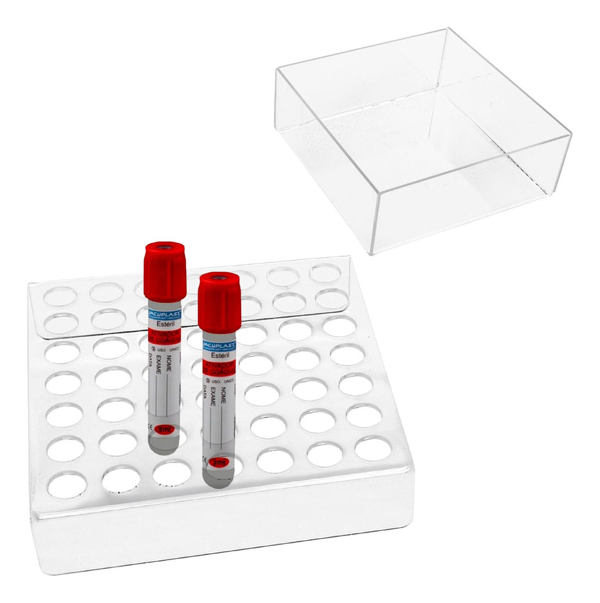 Suporte Tubos Coleta Sangue Acrilico