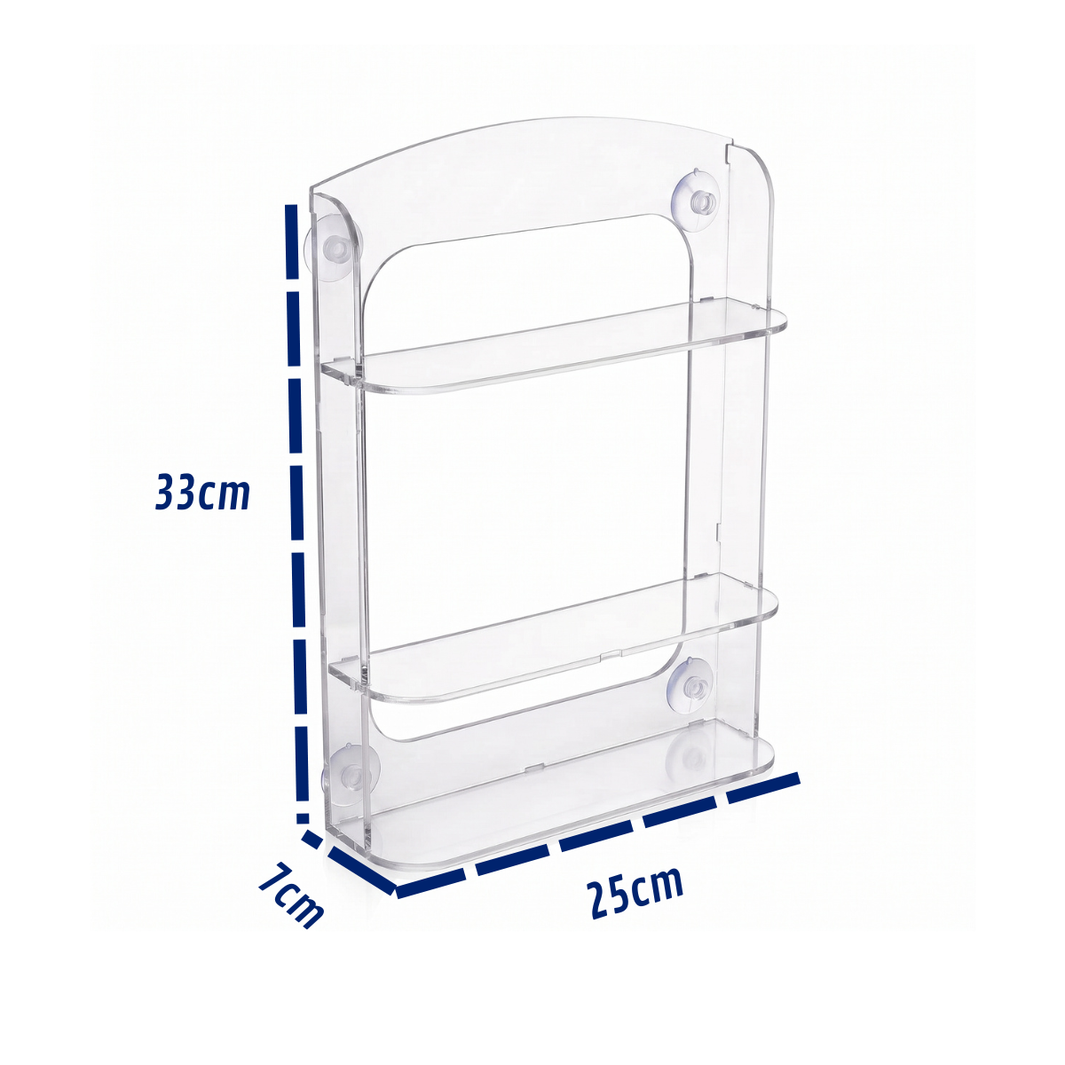 Organizador Shampoo Banheiro Box Ventosa Três Prateleiras Suporte Transparente Parede Sem Furos Higiene Cosméticos Condicionador Sabonete Esponja