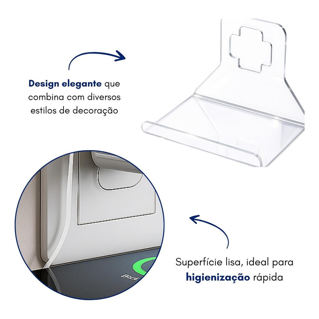 Base Celular Carregador Tomada Parede Suporte Acrílico