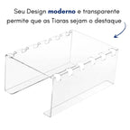 Expositor Acrílico para Tiara e Arcos 20x13x9cm Transparente