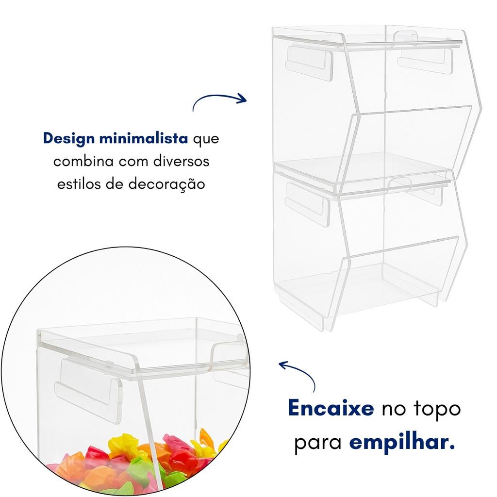 Baleiro 2 Pçs Doces Balas Bombons Chocolates Expositor Transparente Organização Comercial Residencial Festa Evento Loja Conveniência Padaria Confeitaria Mesa Decorativa Acesso Rápido Visual Atrativo Higiene Armazenamento Prático Tampa Proteção Alimentos U