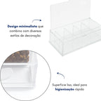 Porta Especiarias Acrílico 5 Divisórias com Colher para Gin e Drinks