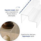 Expositor Acrílico 2 Degraus para Doces e Decoração – 33cm