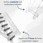 Suporte Acrílico para 7 Facas - Expositor Vertical Organizador