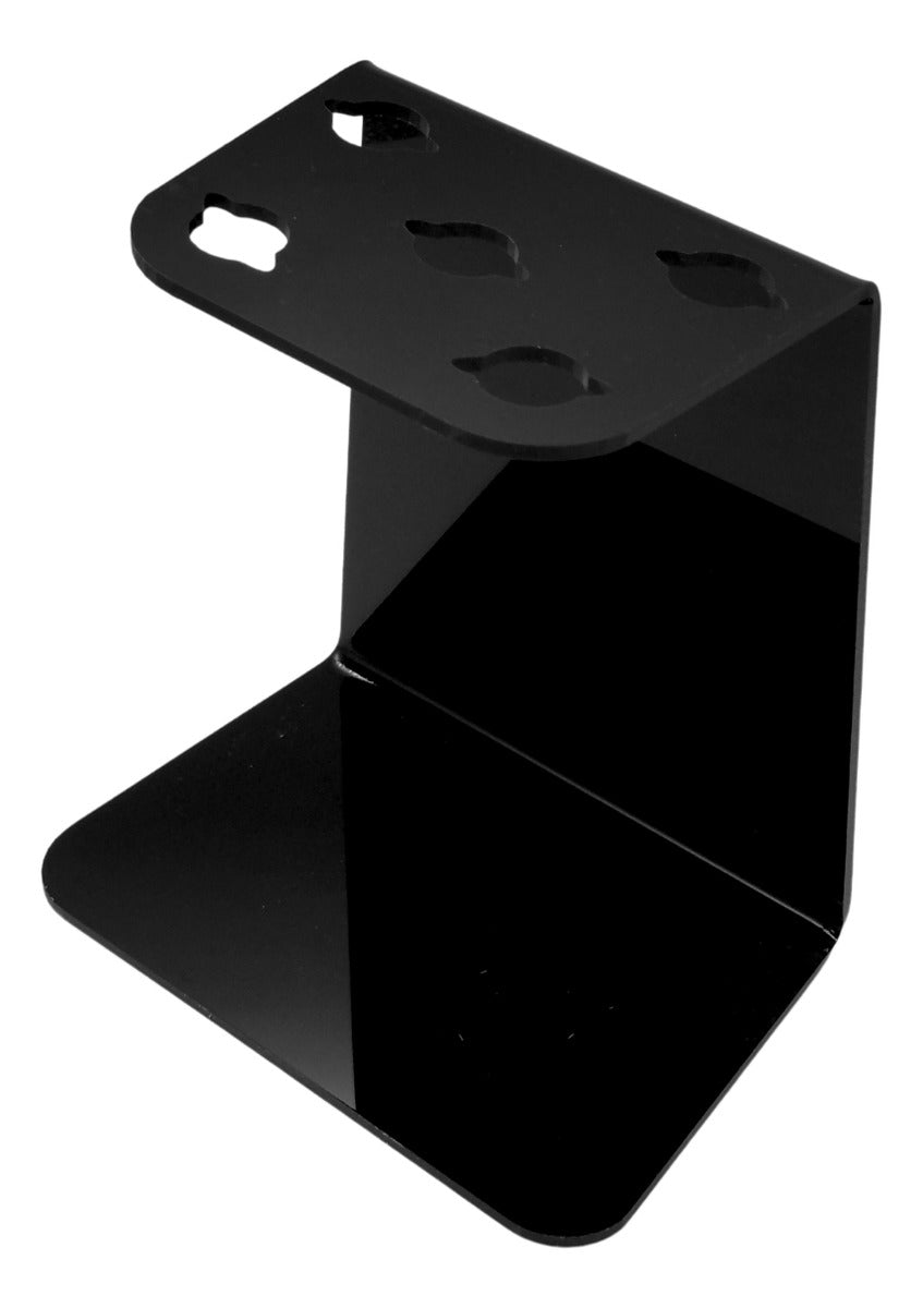 Porta 5 Tesouras Barbeiro Acrilico15x14x8 Base Maior - Preto 
