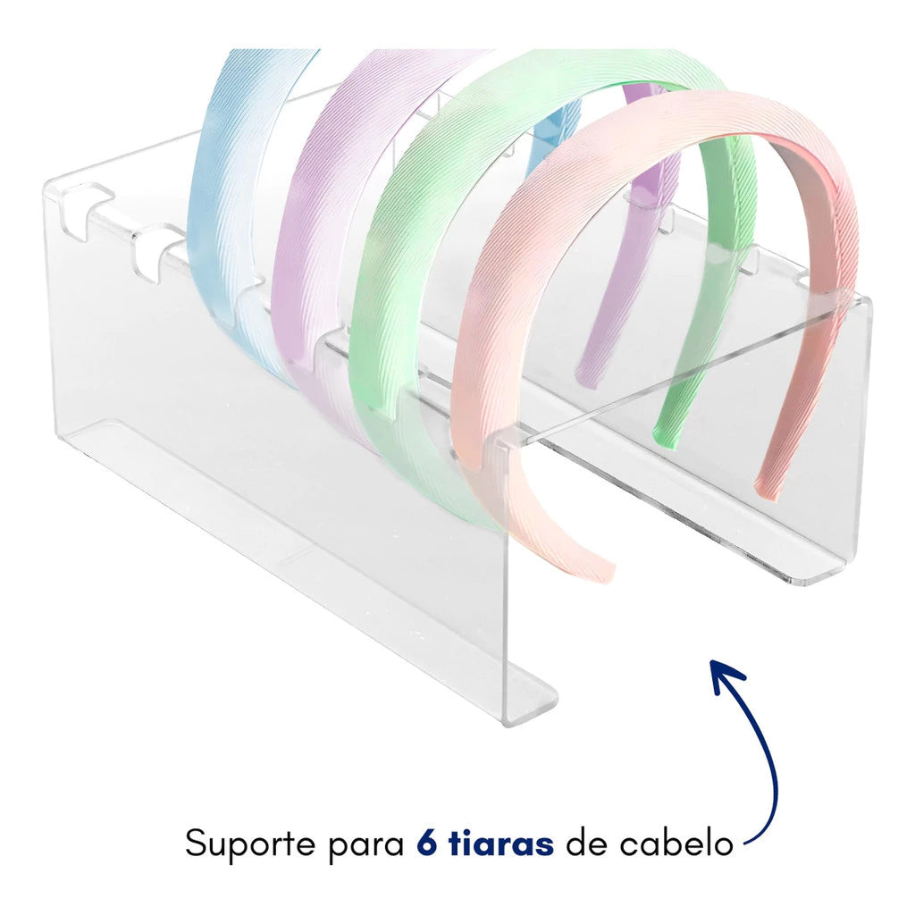 Expositor Acrílico para Tiara e Arcos 20x13x9cm Transparente