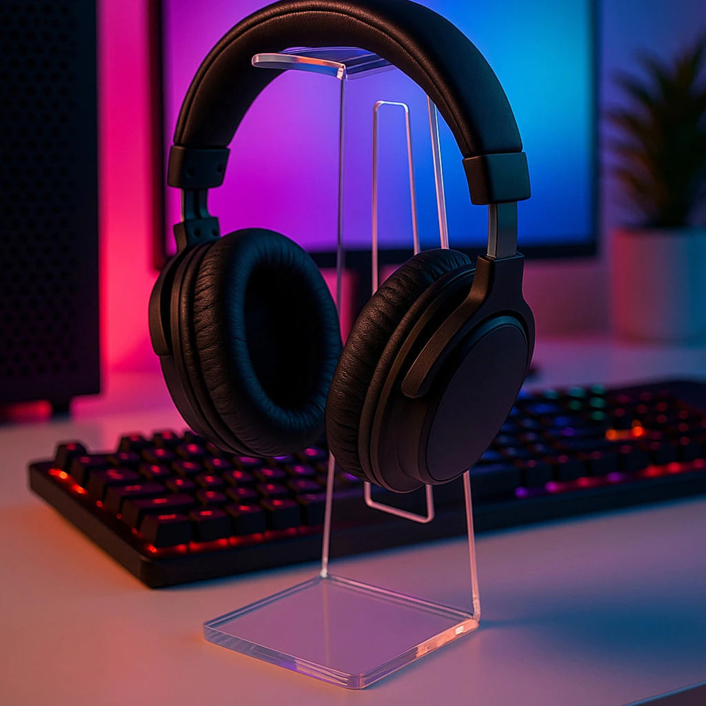 Suporte Acrílico para Headset de Mesa – Design Moderno e Minimalista