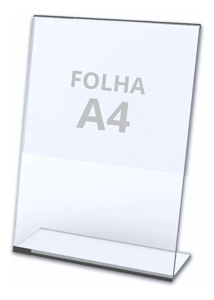 Expositor A4 Cristal Balcão Pix Menu Cardápio Avisos