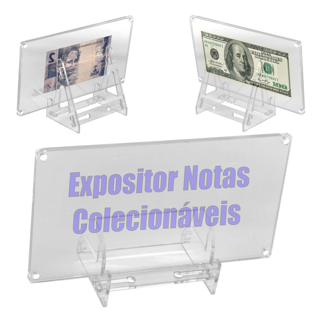 Expositor Notas Colecionaveis Cavalete Acrilico