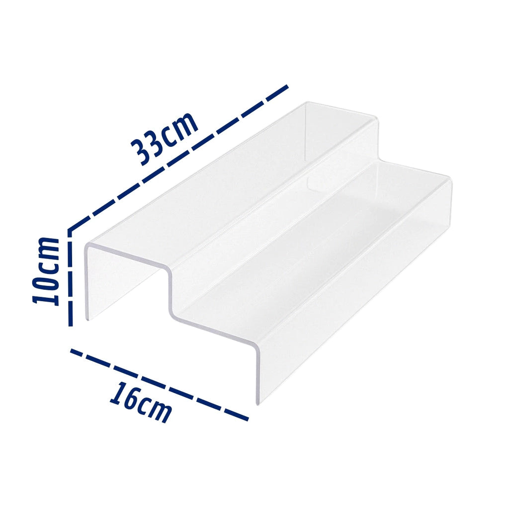 Expositor Acrílico 2 Degraus para Doces e Decoração – 33cm