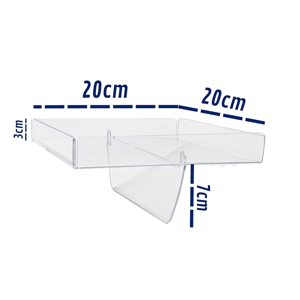 Bandeja de Sofá Acrílica G 20x20cm – Estável, Elegante e Funcional