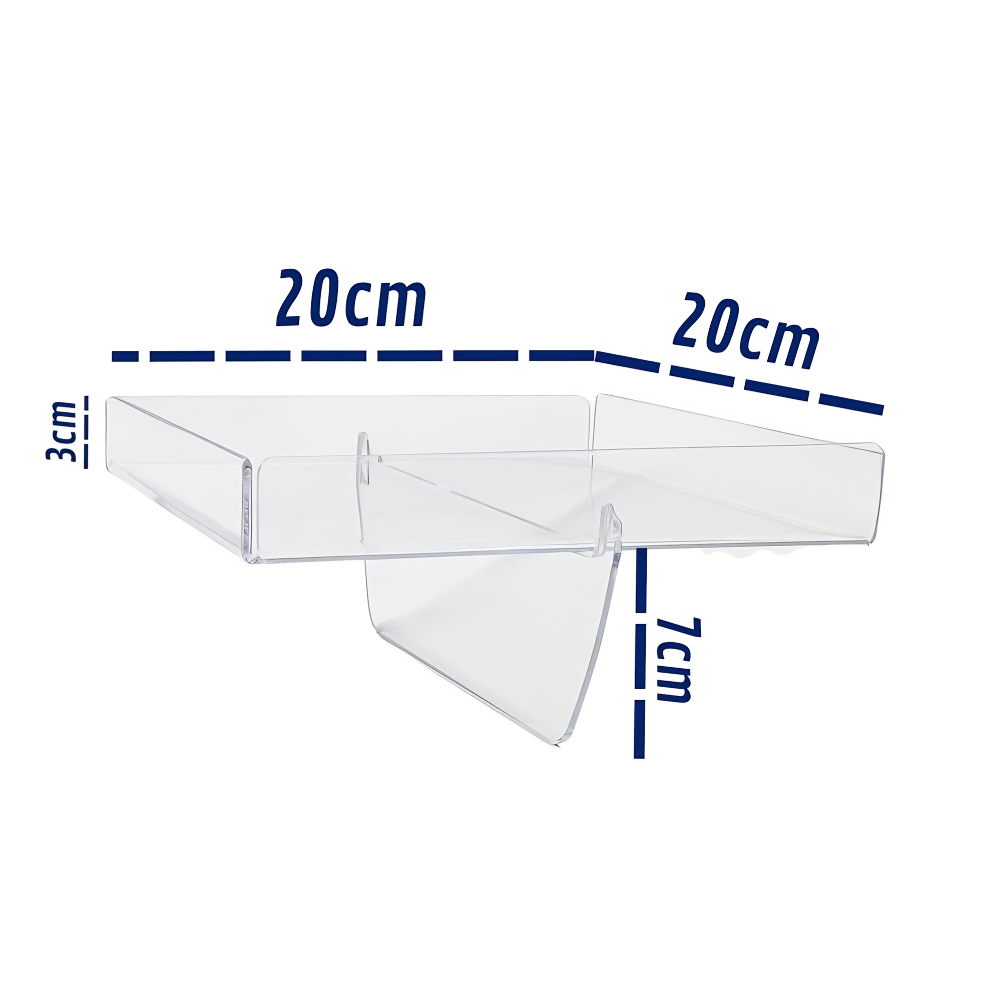 Bandeja de Sofá Acrílica G 20x20cm – Estável, Elegante e Funcional