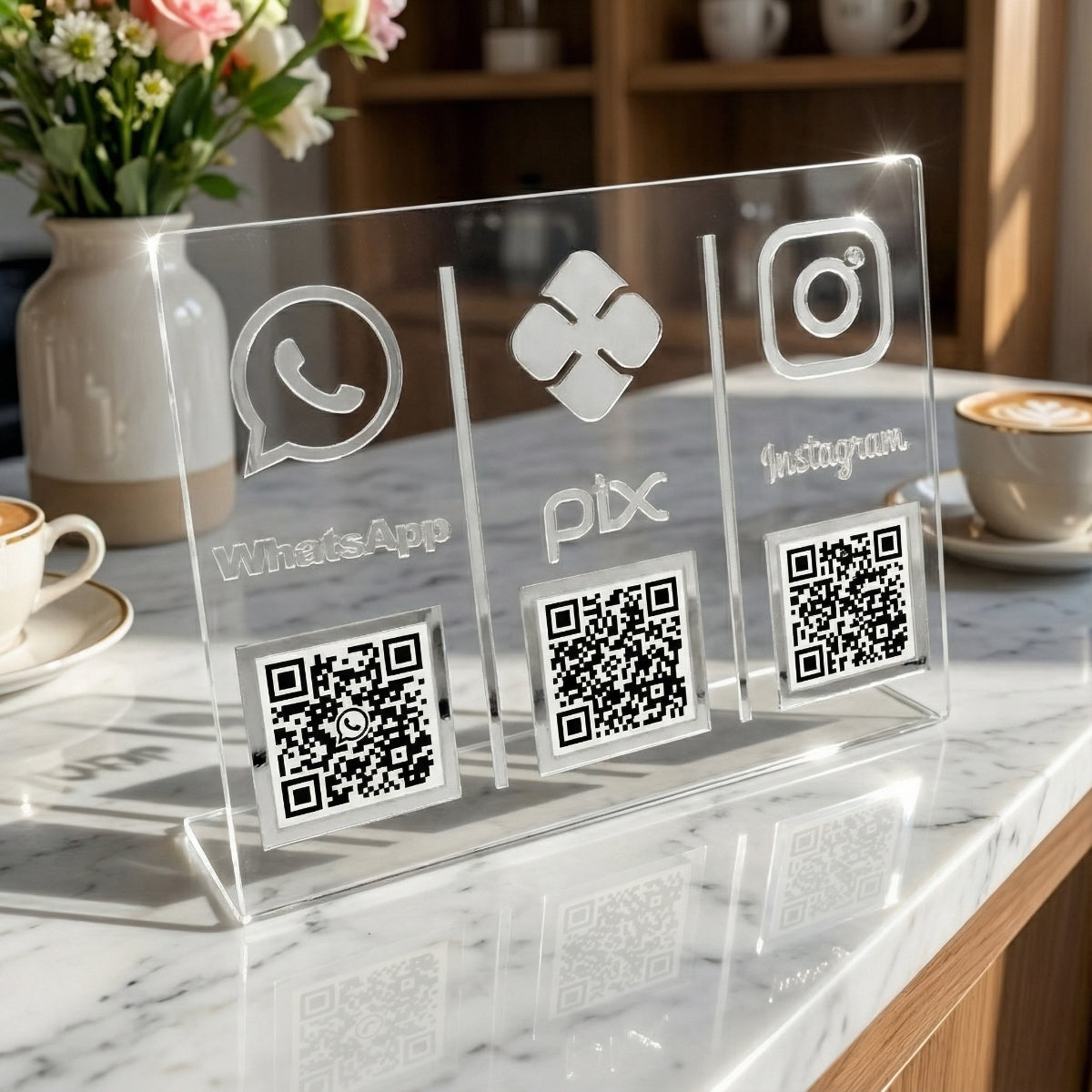 Placa Loja Balcão Qr Code Pix Whatsapp Instagram Pagamento