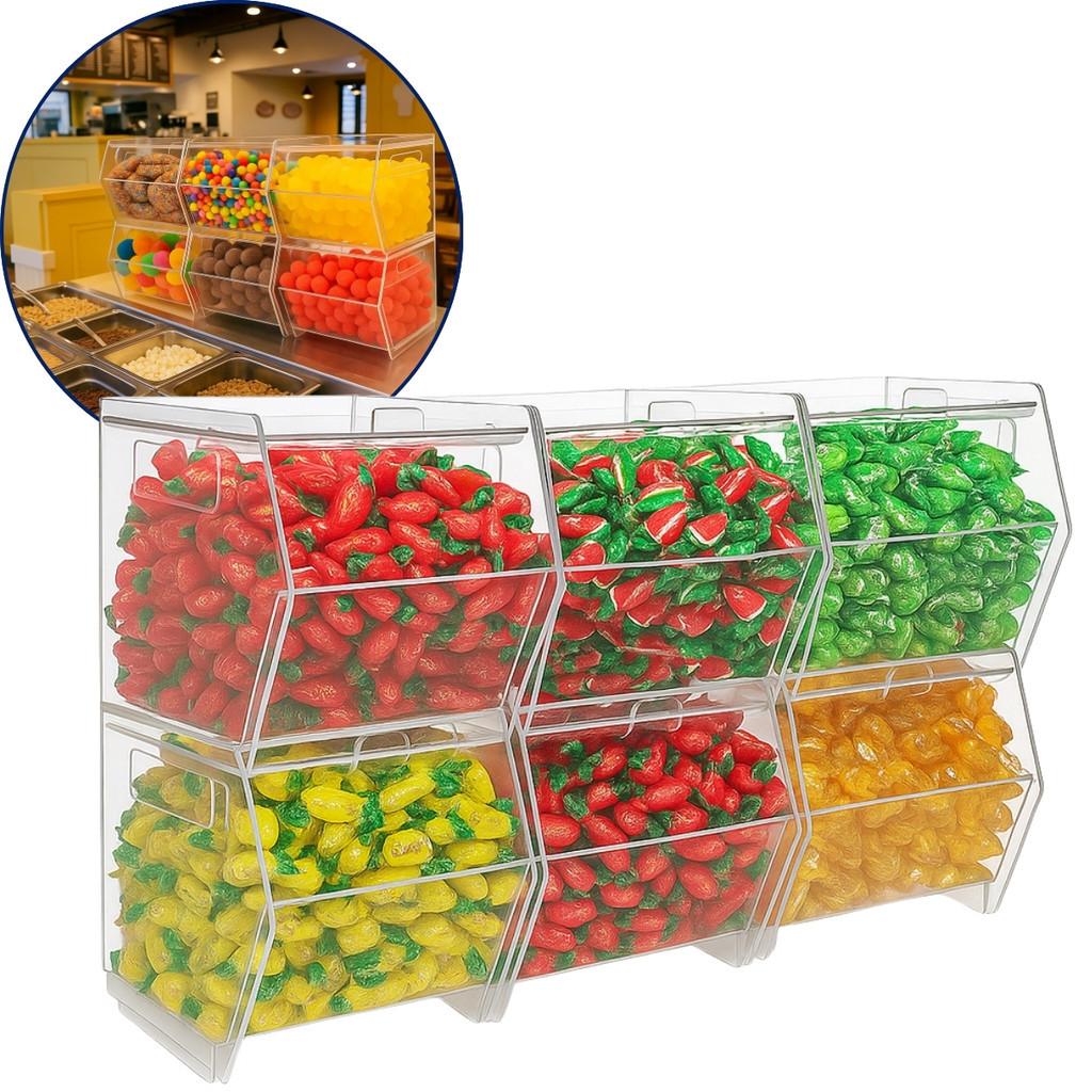 Baleiro 6 Pçs Doces Balas Display Balcão Bancada Expositor