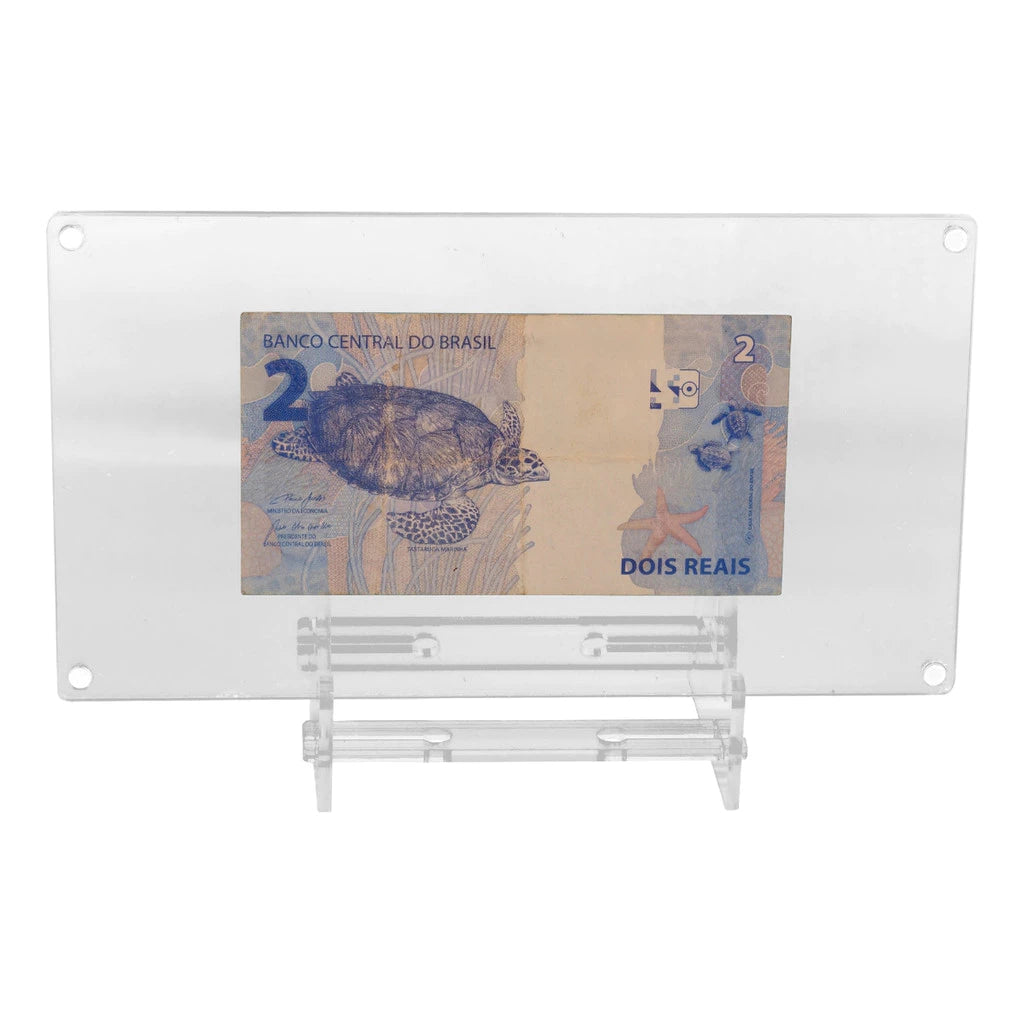 Display Acrílico para Notas Colecionáveis Porta Cédulas Antigas