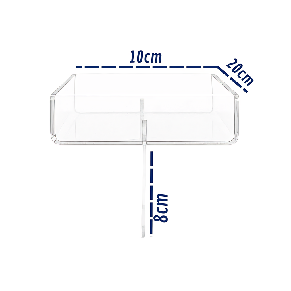 Bandeja de Sofá Acrílica P 10x20cm – Compacta, Elegante e Funcional