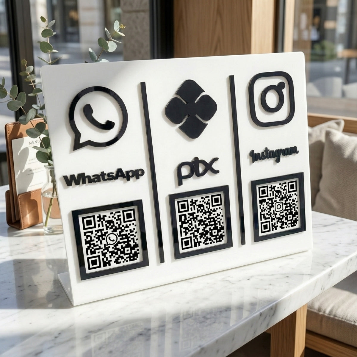 Placa Loja Balcão Qr Code Pix Whatsapp Instagram Pagamento