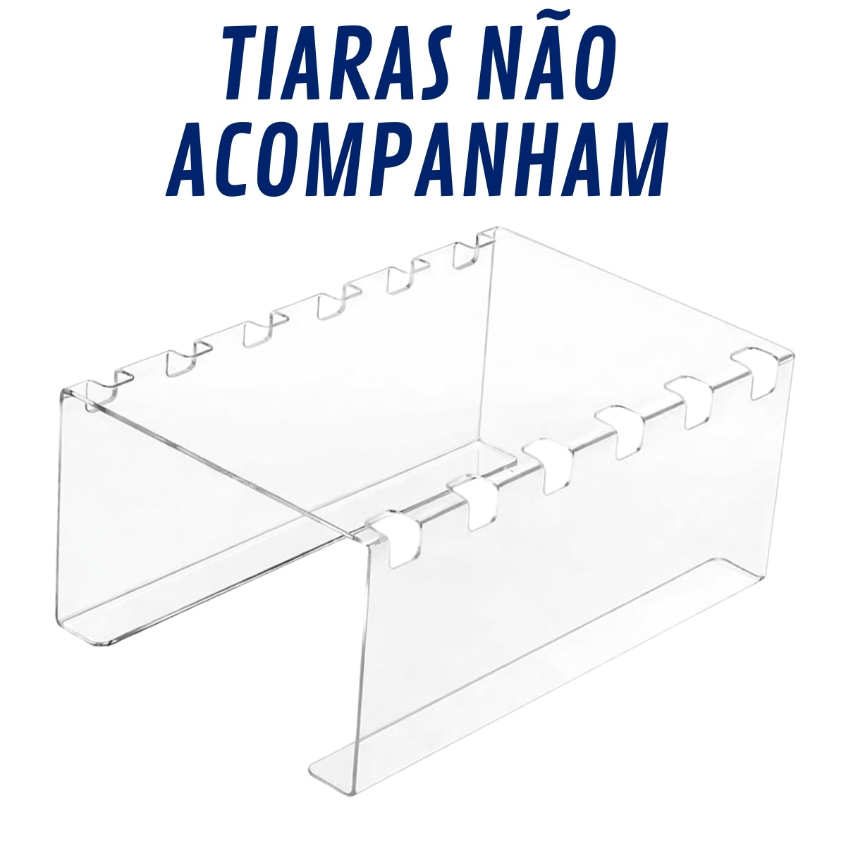 Expositor Acrílico para Tiara e Arcos 20x13x9cm Transparente