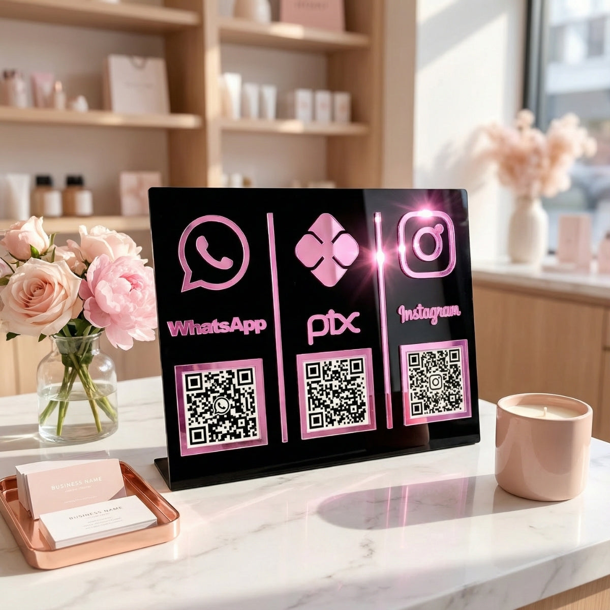 Placa Loja Balcão Qr Code Pix Whatsapp Instagram Pagamento