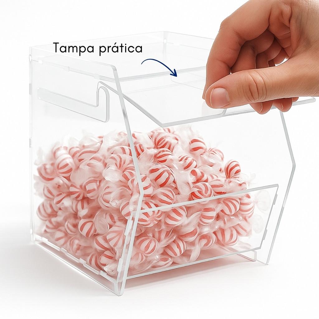 Baleiro 6 Pçs Doces Balas Display Balcão Bancada Expositor