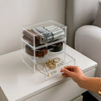 Kit 3 Gavetas Organizadoras Acrílico Modular Multiuso Escritório