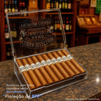 Caixa Umidor Acrílico para Charutos Premium 22x15cm Luxo