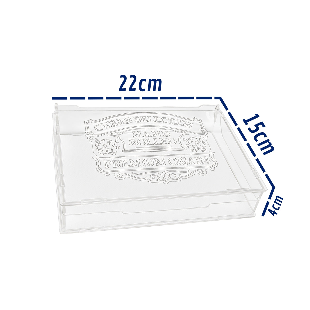 Caixa Umidor Acrílico para Charutos Premium 22x15cm Luxo