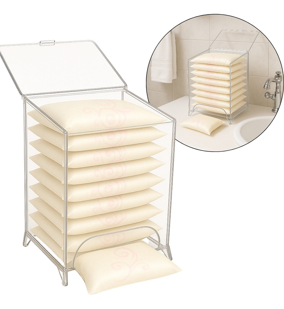 Porta Organizador Absorvente Caixa Urna Banheiro Acrilico