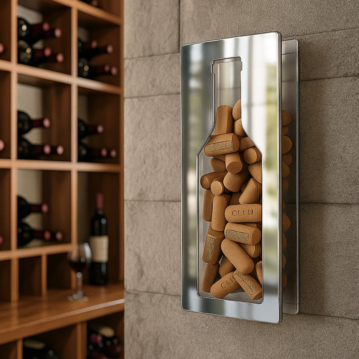 Porta Rolhas Decoração Acrílico Espelhado Colecionador Vinho