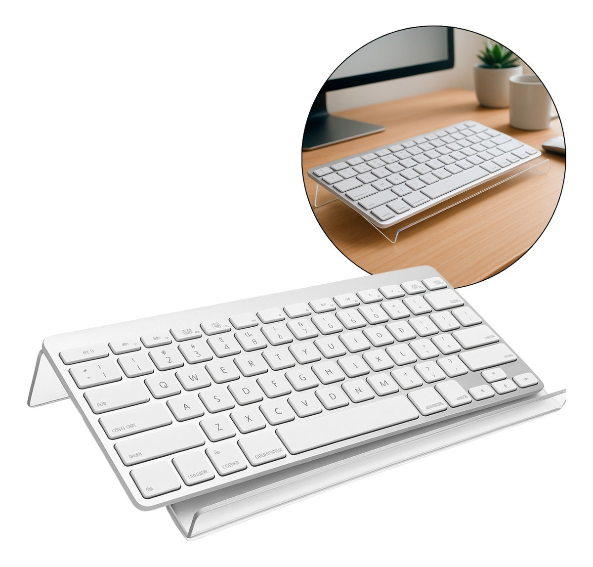 Suporte Teclado Informatica Base Acrilico Computador Escritorio