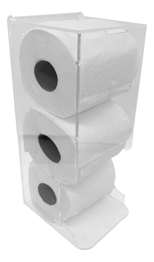 Porta Papel Higienico Parede Acrilico 3 Rolos