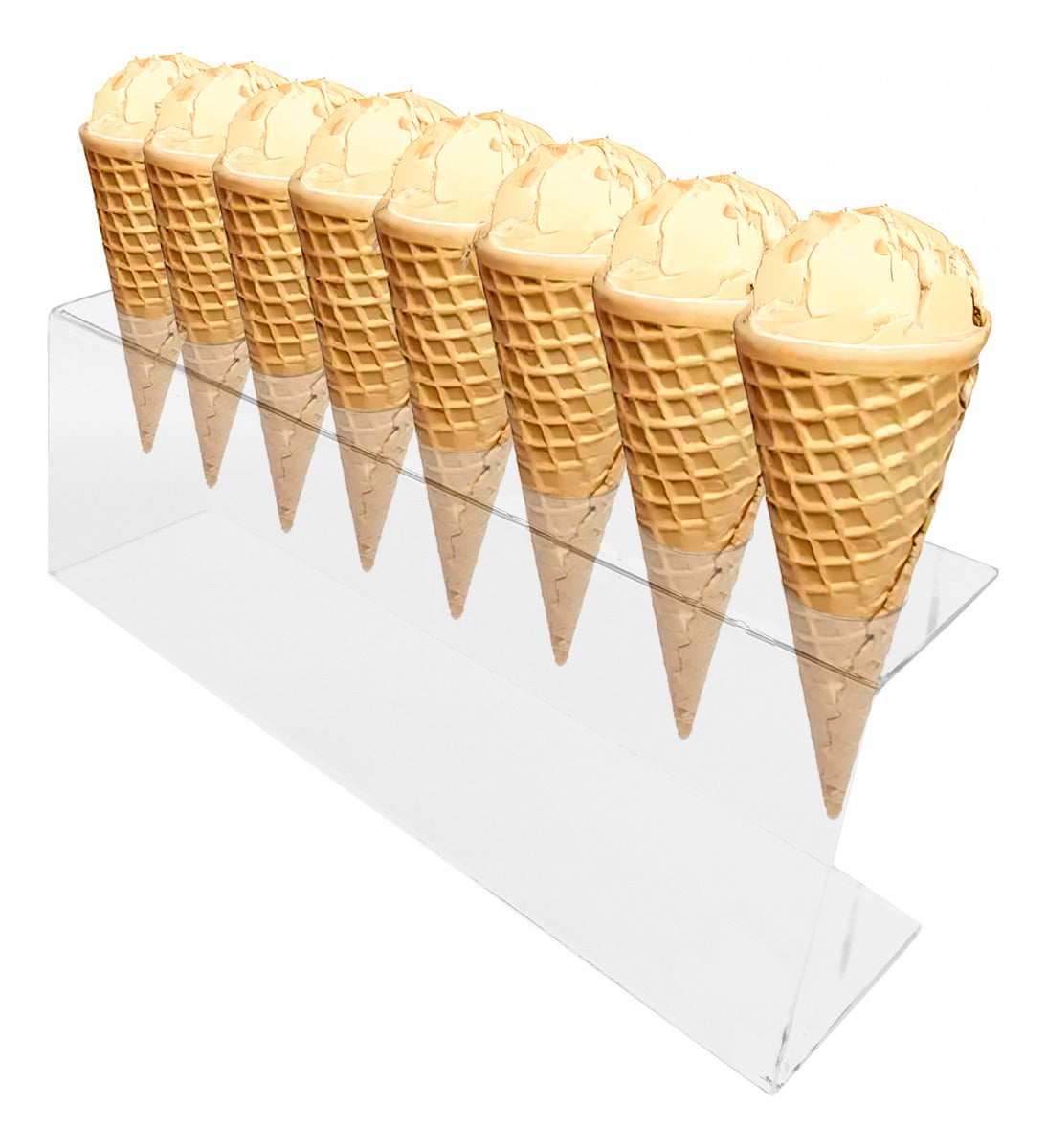 Suporte Expositor Temaki Sorvete Acrilico Cristal 8 Cones