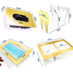 Kit Clinica Porta Alicate Gaze Algodão Mascara Luva Dourado