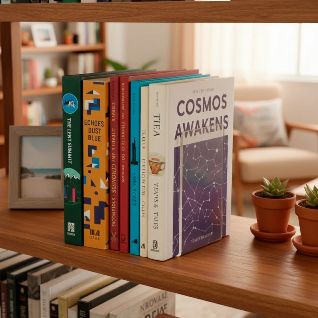 Aparador Porta Livros Suporte Bibliocanto Acrilico Par 2 Un Transparente