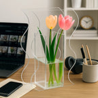 Vaso Ondulado Flores Cristal Mesa Festa Arranjo Decor Sala