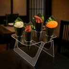 Expositor Temaki Sorvete Suporte Duplo Cristal 4 Cones