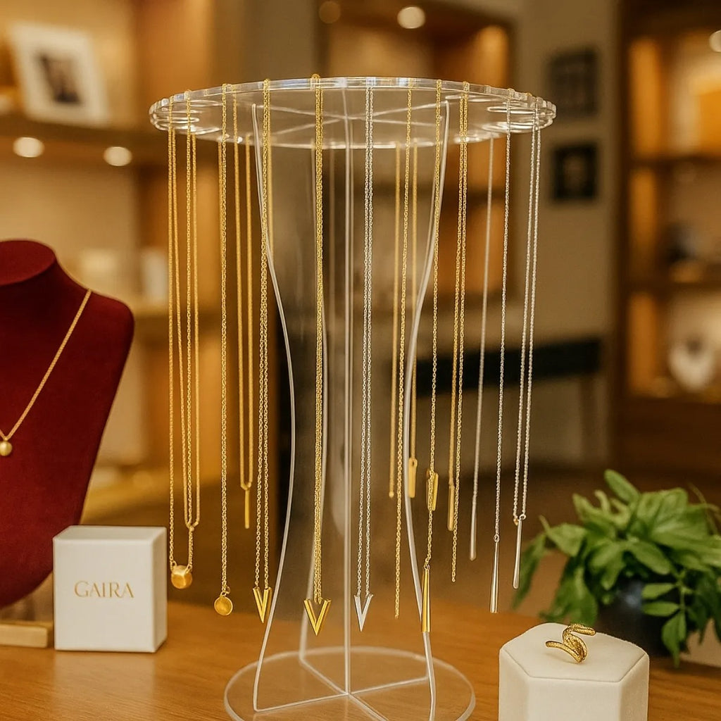 Porta Colar Expositor Display Joias 16 Espaços Vitrine Clean