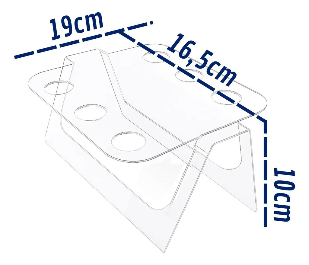 Expositor Temaki Sorvete Suporte Duplo Cristal 6 Cones