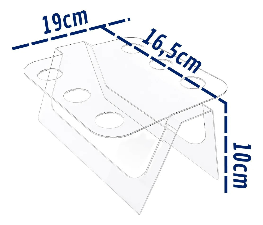 Expositor Temaki Sorvete Suporte Duplo Cristal 6 Cones