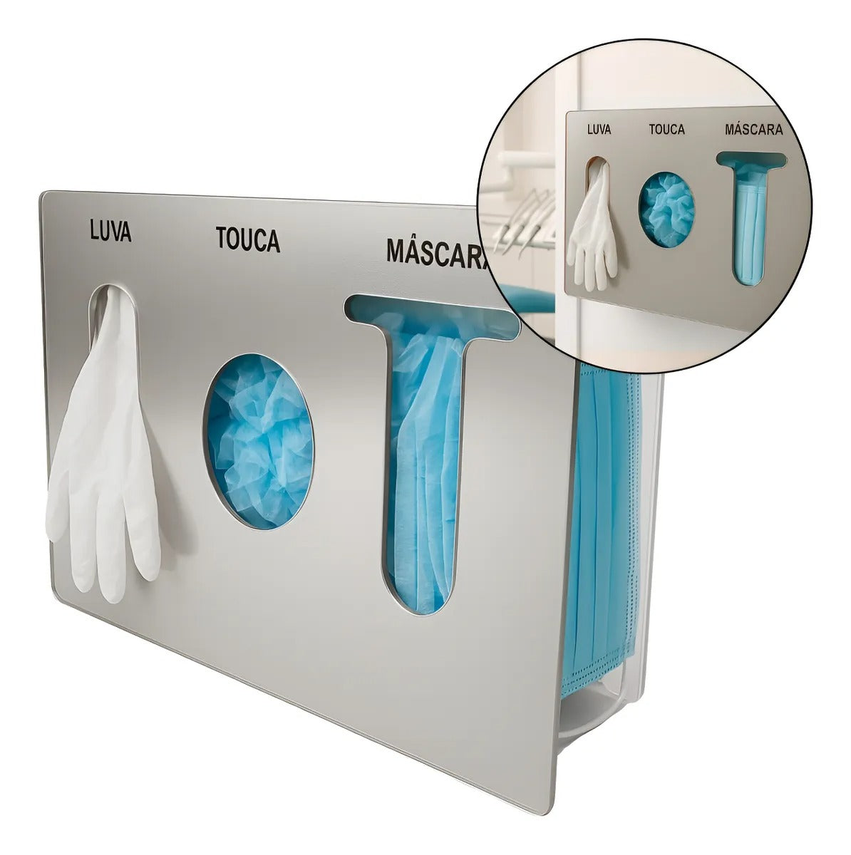 Organizador Luva Touca Máscara Acrílico Dispenser Epi Luxo