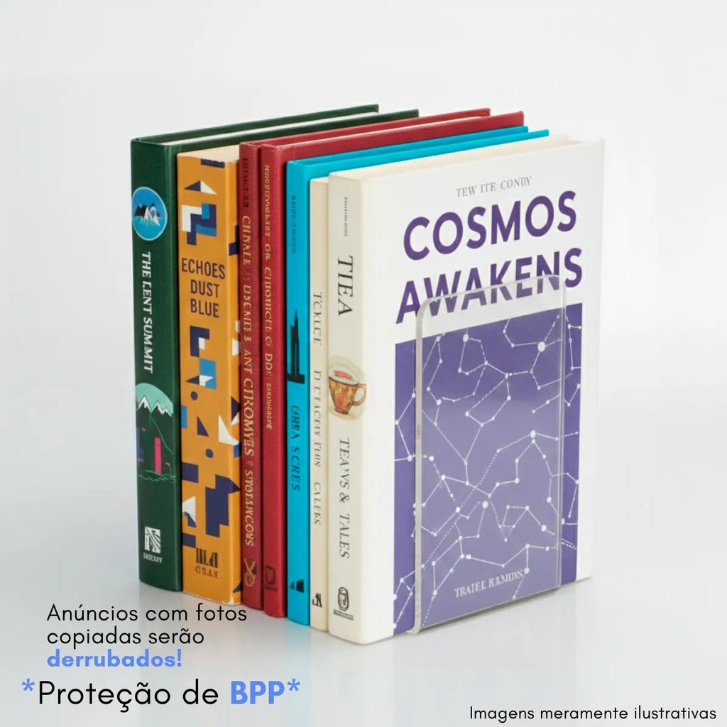 Aparador Porta Livros Suporte Bibliocanto Acrilico Par 2 Un Transparente