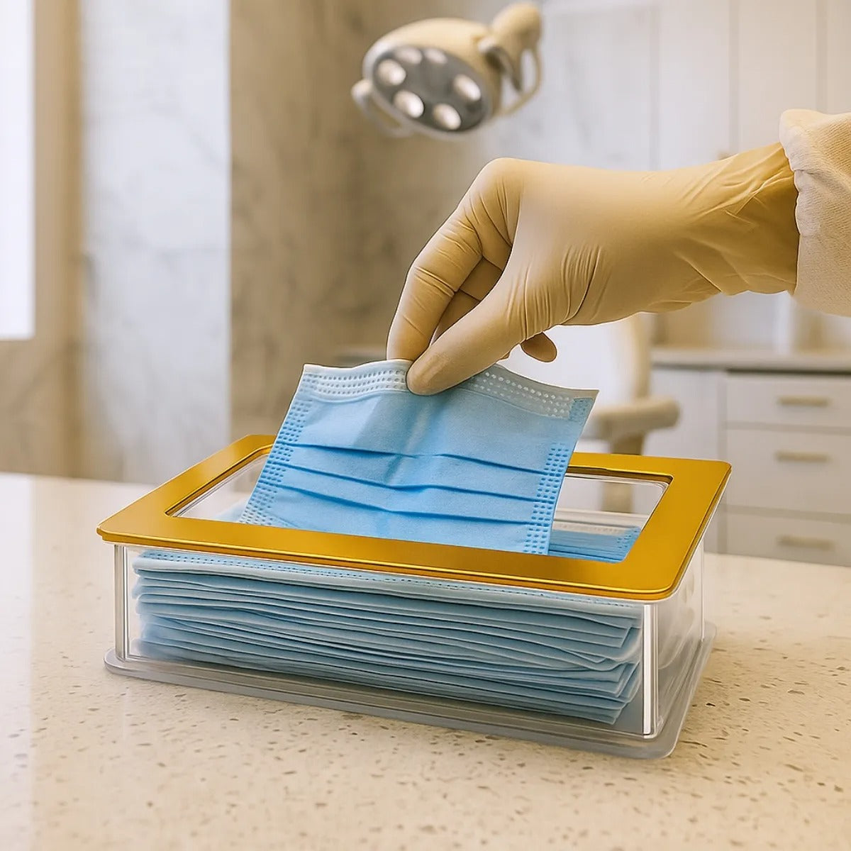 Porta Mascara Descartavel Suporte Organizador Mesa Acrílico