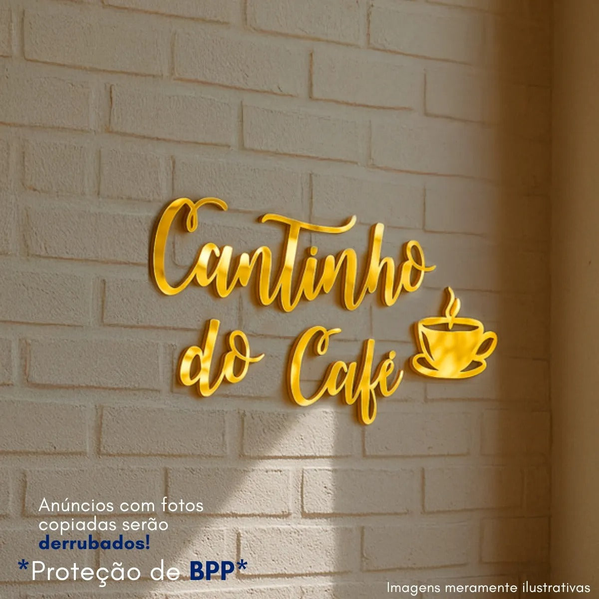 Frase Letreiro Cantinho Do Café Decor Espelho 40cm Placa
