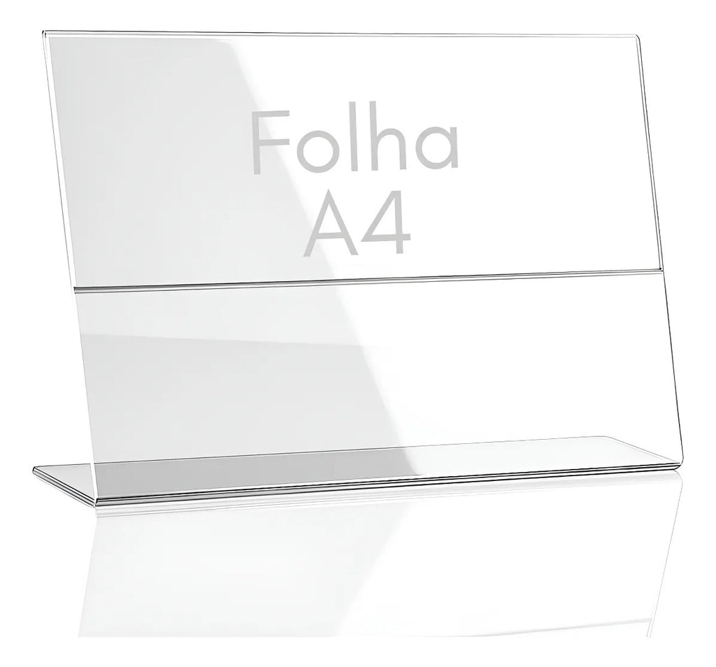 Expositor Avisos A4 30x21cm Cristal Balcão Pix Menu Cardápio